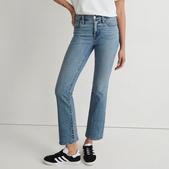 Madewell Kick Out Crop Jeans Milverton Wash in Stretch Denim Size 32 - Picture 2 of 15